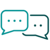 Two talk bubbles icon