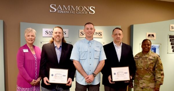 Sammons Financial Group employees receive the Patriot Award